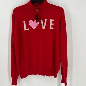 Charter Club Red Love Sweater with Heart Detail